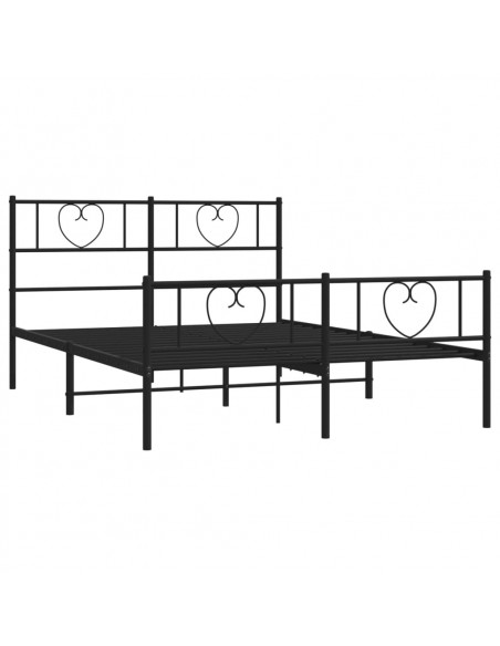 Giroletto con Testiera e Pediera Metallo Nero 140x190 cm