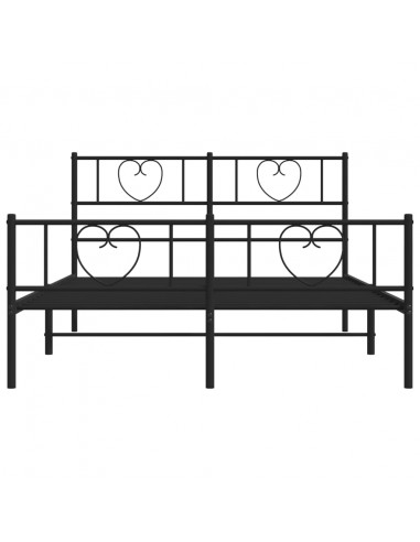 Giroletto con Testiera e Pediera Metallo Nero 140x190 cm