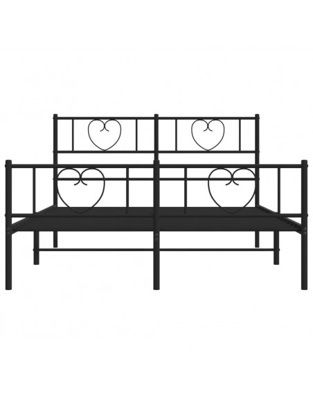 Giroletto con Testiera e Pediera Metallo Nero 140x190 cm