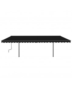 Tenda da Sole Retrattile Manuale con Pali 6x3,5 m Antracite 2