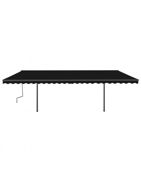Tenda da Sole Retrattile Manuale con Pali 6x3,5 m Antracite
