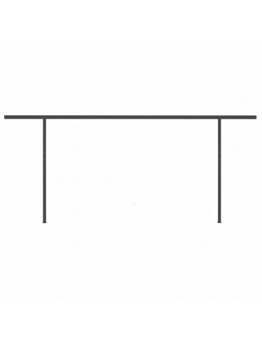 Tenda da Sole Retrattile Automatica con Pali 6x3,5 m Blu Bianca