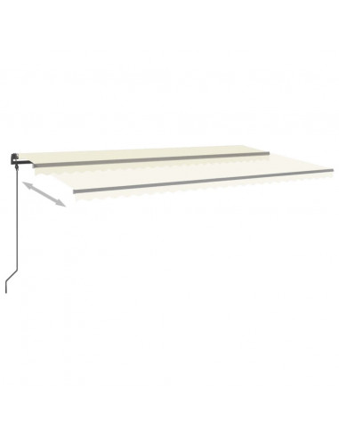 Tenda da Sole Retrattile Automatica con Pali 6x3,5 m Crema