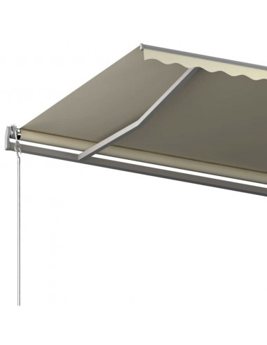 Tenda da Sole Retrattile Automatica con Pali 6x3,5 m Crema