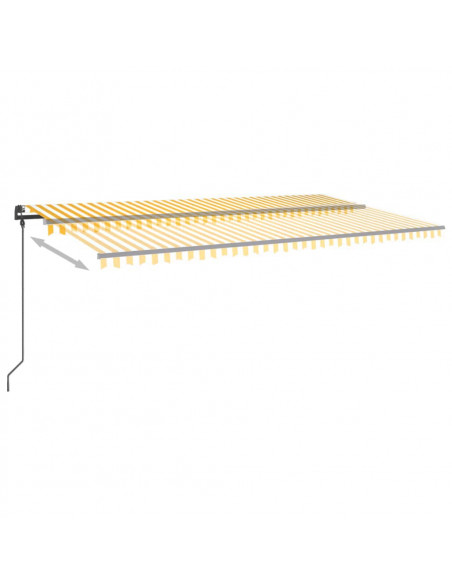 Tenda Retrattile Automatica con Pali 6x3,5 m Gialla e Bianca
