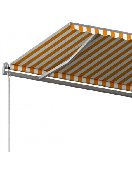Tenda Retrattile Automatica con Pali 6x3,5 m Gialla e Bianca