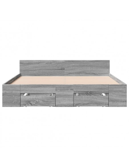 Giroletto Cassetti Grigio Sonoma 120x190 cm Legno Multistrato