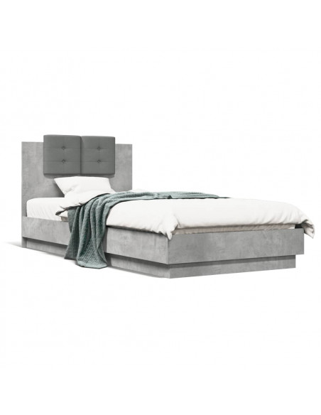 Giroletto Testiera Grigio Cemento 90x200 cm Legno Multistrato