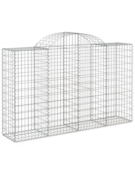 Cesti Gabbioni ad Arco 5 pz 200x50x120/140 cm Ferro Zincato