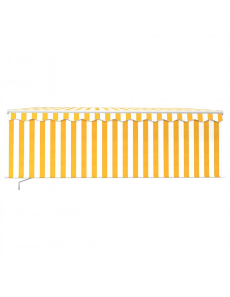 Tenda Sole Retrattile Manuale con Parasole 4x3m Gialla Bianca