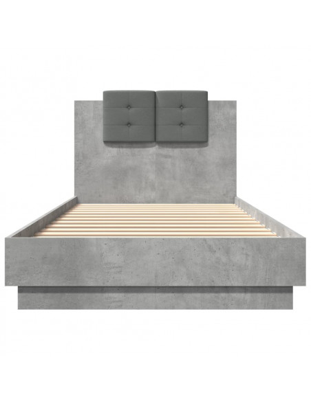 Giroletto Testiera Grigio Cemento 90x200 cm Legno Multistrato