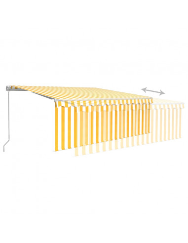 Tenda Sole Retrattile Manuale con Parasole 4x3m Gialla Bianca