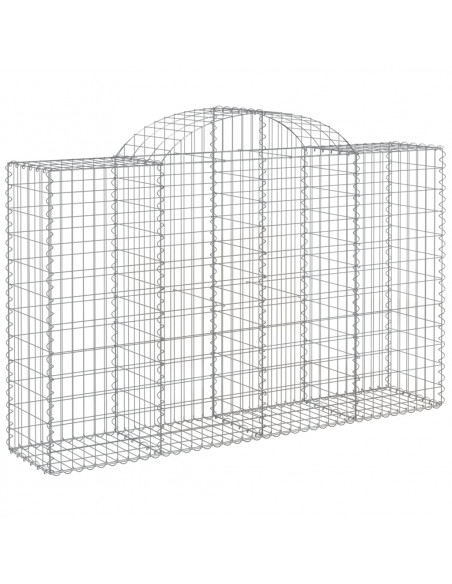 Cesti Gabbioni ad Arco 13 pz 200x50x120/140 cm Ferro Zincato