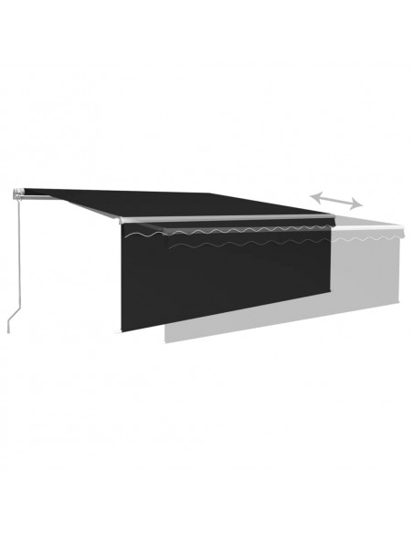 Tenda da Sole Retrattile Manuale con Parasole 4x3 m Antracite