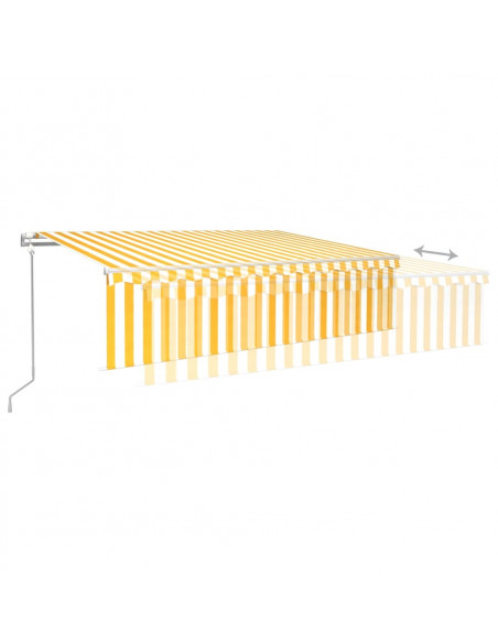 Tenda Retrattile Automatica con Parasole 6x3m Gialla Bianca
