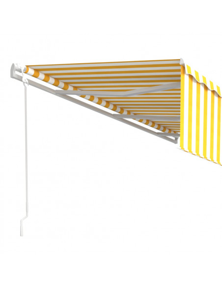 Tenda Retrattile Automatica con Parasole 6x3m Gialla Bianca