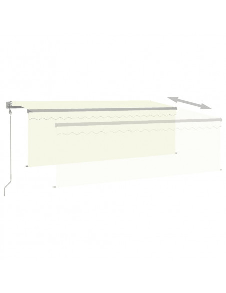 Tenda Automatica con Parasole Sensore Vento e LED 4,5x3 m Crema