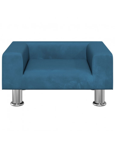 Lettino per Cani Blu 50x40x26,5 cm in Velluto