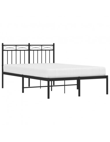 Giroletto con Testiera in Metallo Nero 120x190 cm