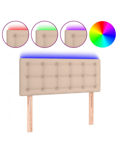 Testiera Cappuccino a LED 90x5x78/88 cm in Similpelle