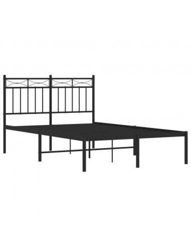 Giroletto con Testiera in Metallo Nero 120x190 cm