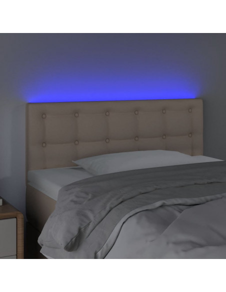 Testiera Cappuccino a LED 90x5x78/88 cm in Similpelle