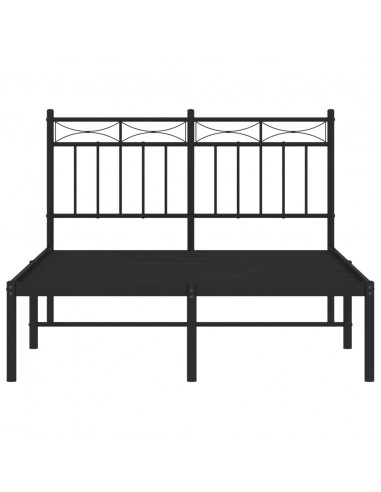 Giroletto con Testiera in Metallo Nero 120x190 cm