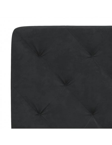 Giroletto con Testiera Nero 140x190 cm in Velluto