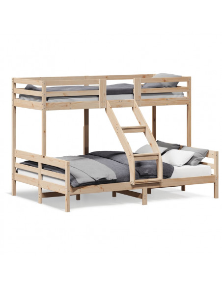 Letto a Castello 90x200/140x200 cm in Legno Massello di Pino