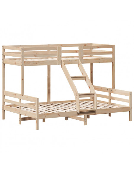 Letto a Castello 90x200/140x200 cm in Legno Massello di Pino