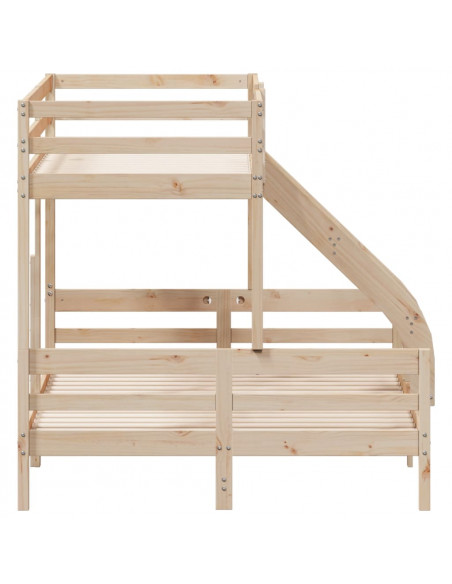 Letto a Castello 90x200/140x200 cm in Legno Massello di Pino