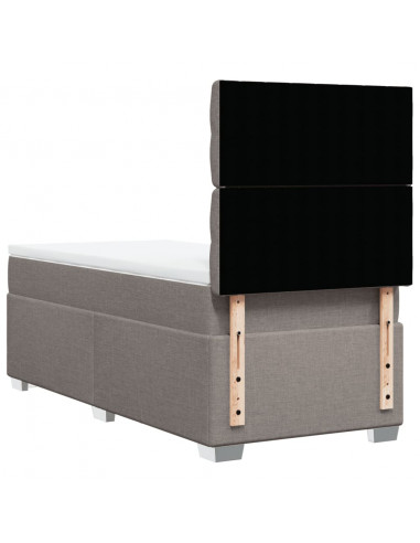 Giroletto a Molle con Materasso Tortora 90x190 cm in Tessuto