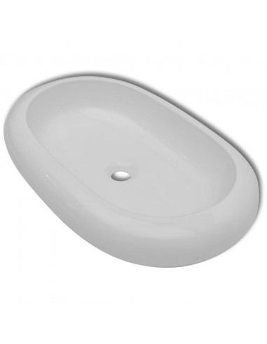 Lavello Bianco in Ceramica di Lusso Ovale 63 x 42 cm