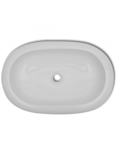 Lavello Bianco in Ceramica di Lusso Ovale 63 x 42 cm