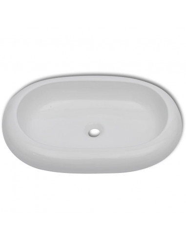 Lavello Bianco in Ceramica di Lusso Ovale 63 x 42 cm