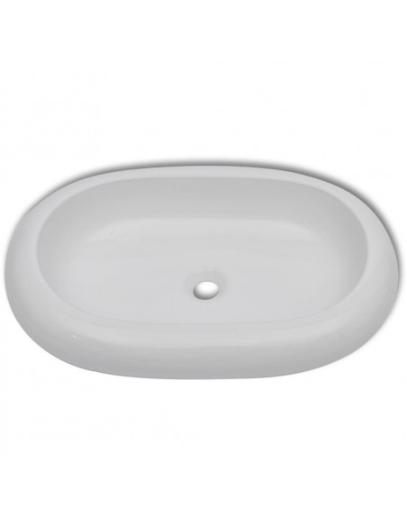 Lavello Bianco in Ceramica di Lusso Ovale 63 x 42 cm