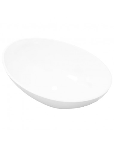 Lavello in Ceramica di Lusso Bianco Ovale 40 x 33 cm