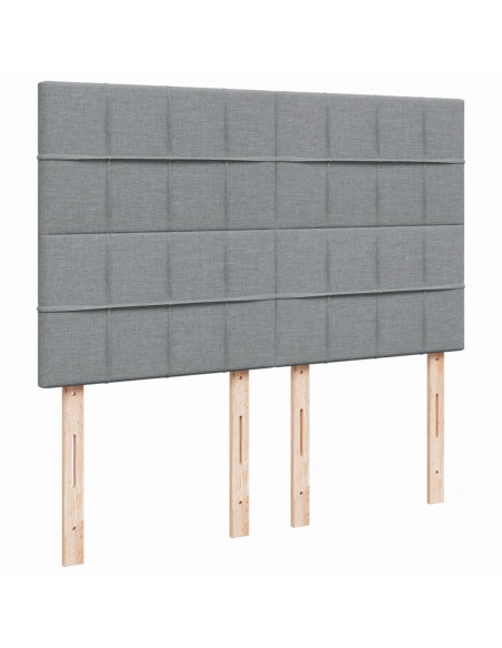 Giroletto a Molle con Materasso Grigio Chiaro 160x200cm Tessuto