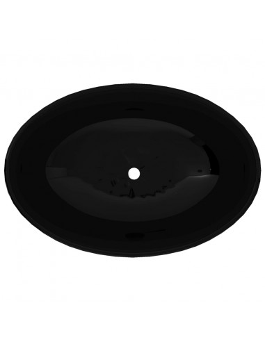 Lavello in Ceramica di Lusso Nero Ovale 40 x 33 cm
