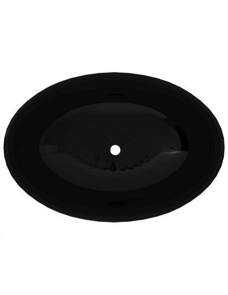 Lavello in Ceramica di Lusso Nero Ovale 40 x 33 cm