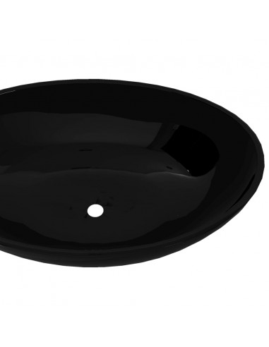 Lavello in Ceramica di Lusso Nero Ovale 40 x 33 cm