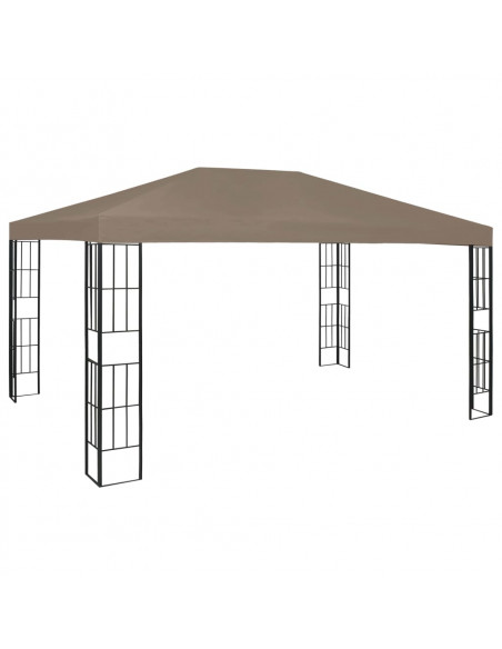 Gazebo con Luci a Stringa LED 4x3 m Grigio Talpa
