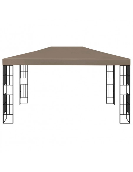 Gazebo con Luci a Stringa LED 4x3 m Grigio Talpa
