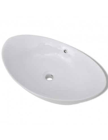 Lavello Ovale in Ceramica di Lusso con Troppopieno 59 x 38,5 cm