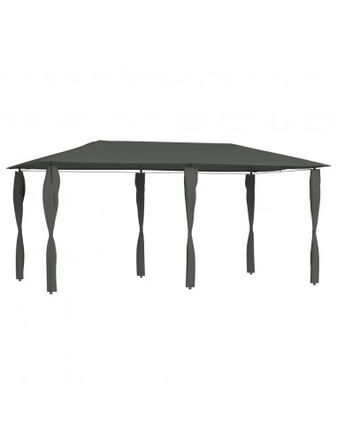 Gazebo con Montanti Rivestiti 3x6x2,6 m Antracite 160 g/m²