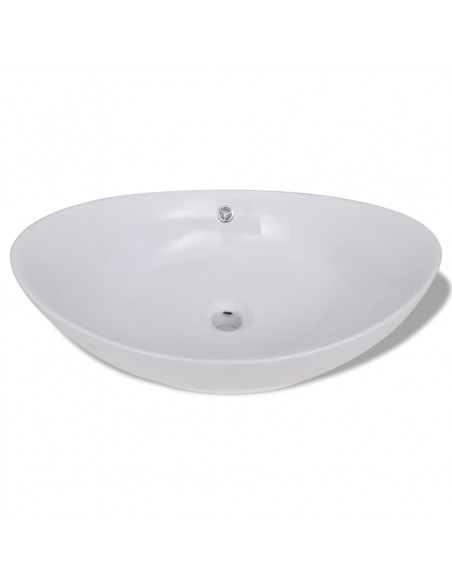 Lavello Ovale in Ceramica di Lusso con Troppopieno 59 x 38,5 cm