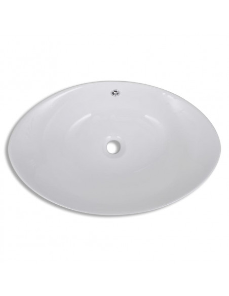 Lavello Ovale in Ceramica di Lusso con Troppopieno 59 x 38,5 cm