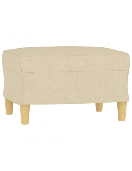 Set di Divani 3 pz con Cuscini Crema in Tessuto