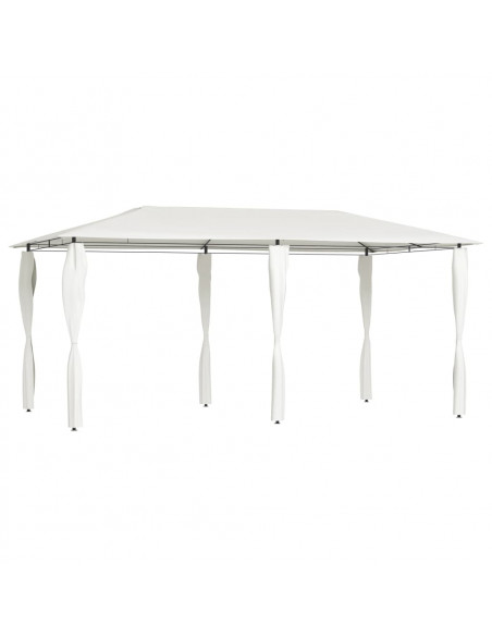 Gazebo con Montanti Rivestiti 3x6x2,6 m Crema 160 g/m²