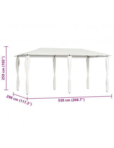 Gazebo con Montanti Rivestiti 3x6x2,6 m Crema 160 g/m²